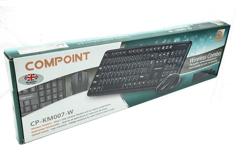 Compoint 2.4Ghz USB Wireless Keyboard And Mouse Combo Set For PC Laptop Smart TV UK