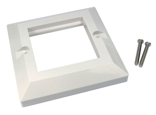 86mm x 86mm bevelled single face plate – White (2 Slot) - Rack Sellers