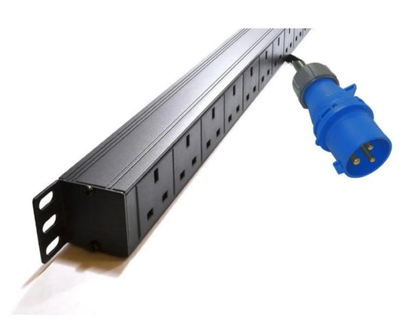 10 Way Vertically Mounted Rackmount 16A Commando PDU - UK Sockets (PDU-10WS-V-16CMDO)