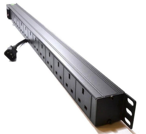 12 Way Vertically Mounted Rackmount IEC PDU - UK Sockets (PDU-12WS-V-UK-IEC)