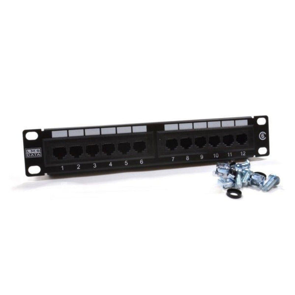 12 Port 1U 10" CAT6 UTP SOHO UTP Patch Panel (PPAN-12-10-C6)