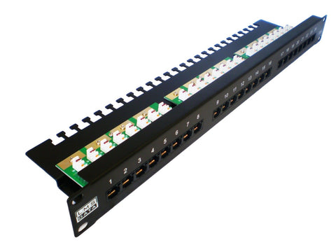 24 Port 1U Vertical Rackmount CAT5e UTP Patch Panel Plus Back Bar (PPAN-24-VLC)