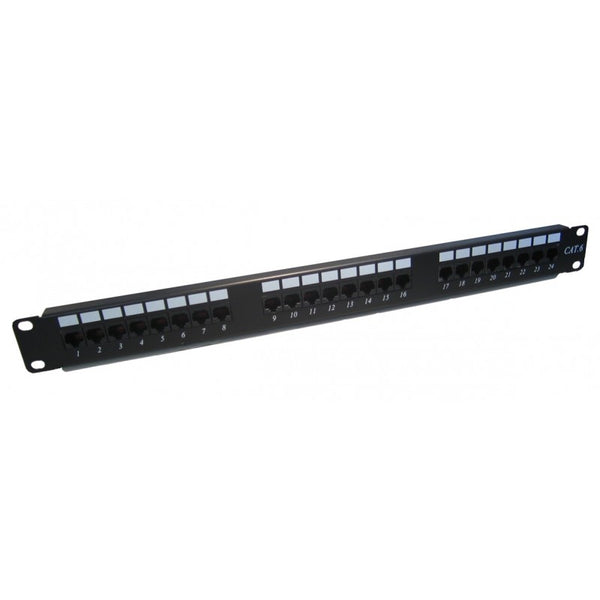 Generic Cat6 Network RJ45 Patch Panel 24 Port 1U 19" (Dual Use) - Rack Sellers