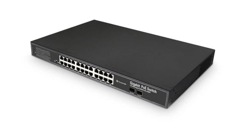 24 Port Gigabit Ethernet 10/100/1000 Rackmount PoE Switch + 2 SFP Ports (SW2402100-G-POE)