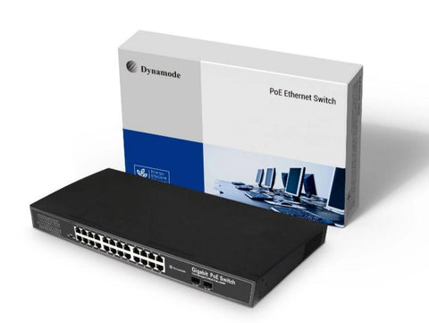 24 Port Gigabit Ethernet 10/100/1000 Rackmount PoE Switch + 2 SFP Ports (SW2402100-G-POE)