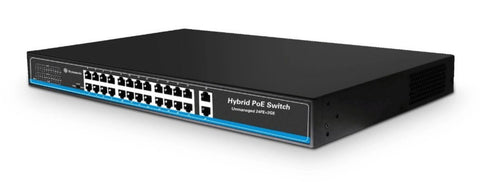 24 Port Fast Ethernet 10/100 Rackmount PoE Switch + 2 Gigabit Uplinks (SW2402100-POE)