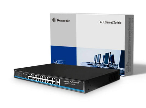 24 Port Fast Ethernet 10/100 Rackmount PoE Switch + 2 Gigabit Uplinks (SW2402100-POE)