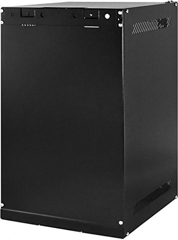 10 Inch 15U SOHO Rack Cabinet tempered glass door, black with lock, unassembled (WxDxH) 280x310x730mm