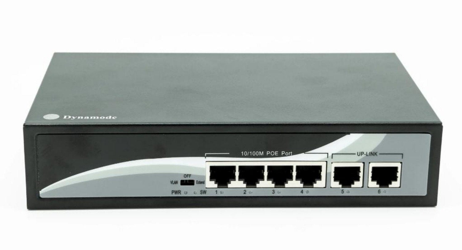 4 Port Fast Ethernet 10/100 Desktop PoE Switch + 2 Uplinks (SW40010-2-POE)