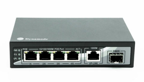 4 Port Gigabit Ethernet 10/100/1000 Desktop PoE Switch + 1 Uplink + SFP Port (SW40010-G-POE)