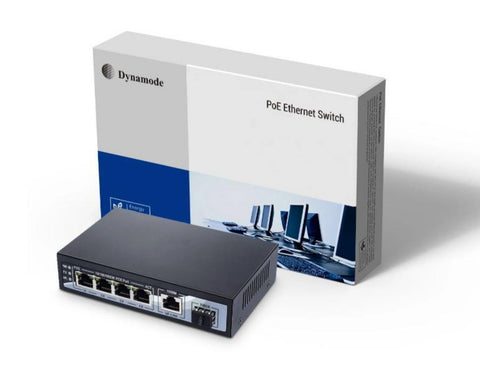 4 Port Gigabit Ethernet 10/100/1000 Desktop PoE Switch + 1 Uplink + SFP Port (SW40010-G-POE)