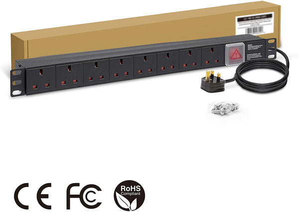 1U 19" 8 Way Vertical 13A switched PDU