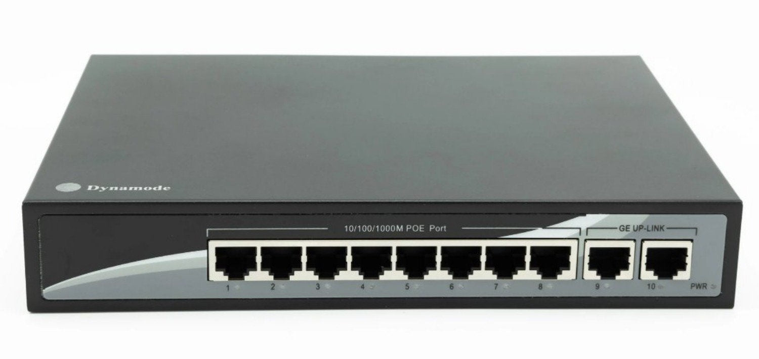 8 Port Gigabit Ethernet 10/100/1000 Desktop PoE Switch + 2 Uplinks (SW80010-G-POE)