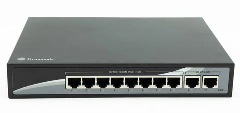 8 Port Gigabit Ethernet 10/100/1000 Desktop PoE Switch + 2 Uplinks (SW80010-G-POE)