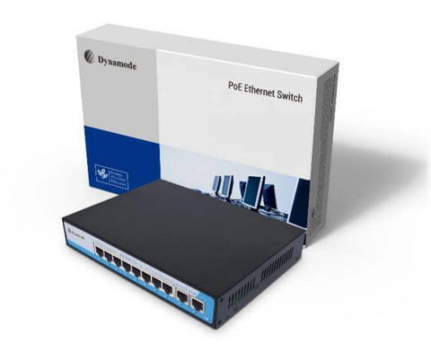 8 Port Gigabit Ethernet 10/100/1000 Desktop PoE Switch + 2 Uplinks (SW80010-G-POE)