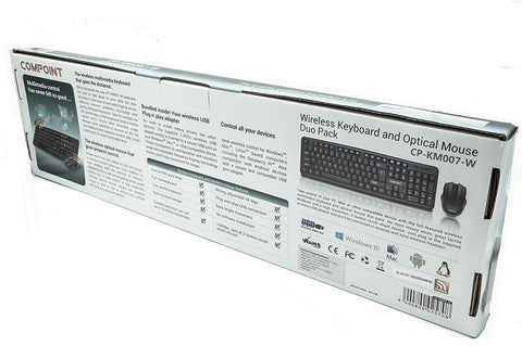 Compoint 2.4Ghz USB Wireless Keyboard And Mouse Combo Set For PC Laptop Smart TV UK