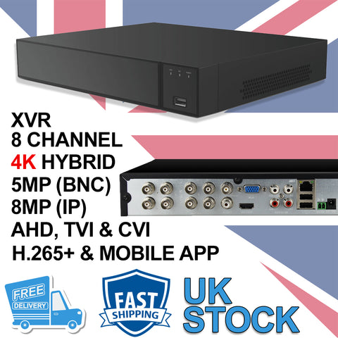 Smart Full HD 1080P 4K 8 Channel CCTV DVR 8CH Recorder Security 2MP/5MP/8MP HDMI