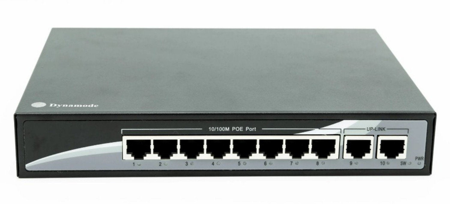 8 Port Fast Ethernet 10/100 Desktop PoE Switch + 2 Uplinks (SW80010-2-POE)