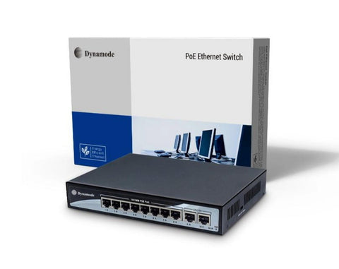 8 Port Fast Ethernet 10/100 Desktop PoE Switch + 2 Uplinks (SW80010-2-POE)