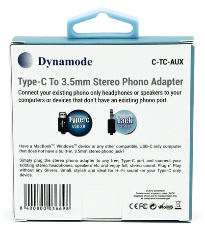 USB Type-C to Stereo Phono Adapter (C-TC-AUX)