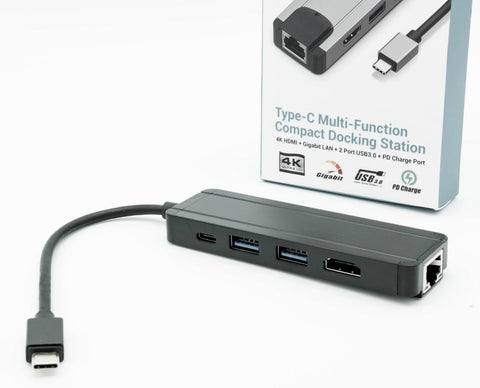 USB Type-C to HDMI 4K, Gigabit and USB3 Docking Station (C-TC-DK-HDMI)
