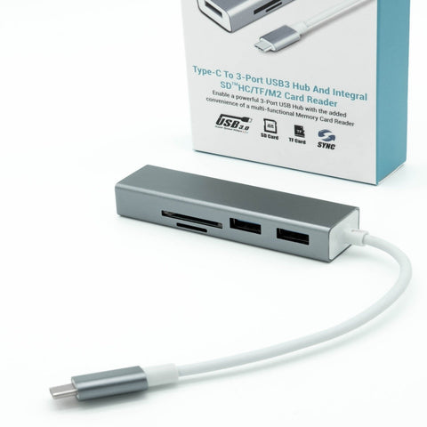 USB Type-C to USB3 Hub and Card Reader Adapter (C-TC-HUB4CR)