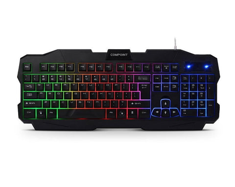 Gaming Keyboard Rainbow LED Wired USB for PC Laptop UK