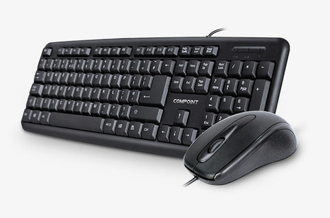 USB Keyboard and Mouse Combo Set Wired Black UK Retail Boxed Qwerty