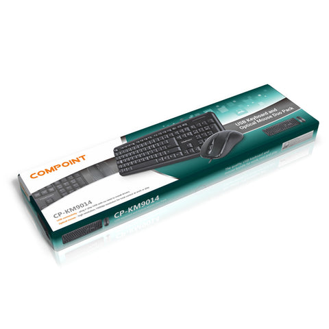 USB Keyboard and Mouse Combo Set Wired Black UK Retail Boxed Qwerty