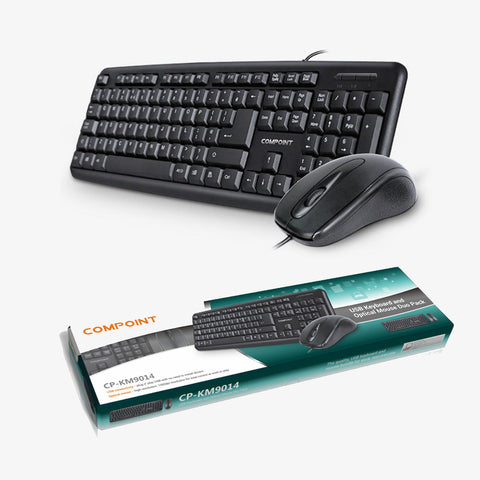 USB Keyboard and Mouse Combo Set Wired Black UK Retail Boxed Qwerty