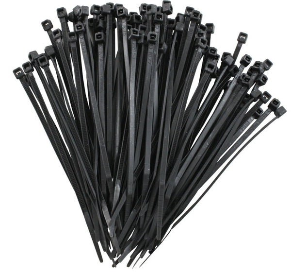 Cable Ties 2.5mm wide x 200mm long (BLACK) - Pack of 100 - Rack Sellers
