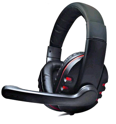 Red & Black Stereo Headphones with Mic - Braided Cable & Inline Volume control