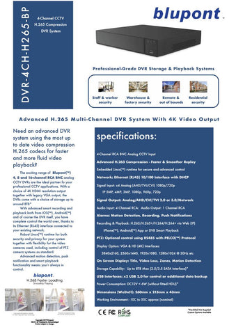 4-Channel CCTV H.265+ 5-in-1 DVR