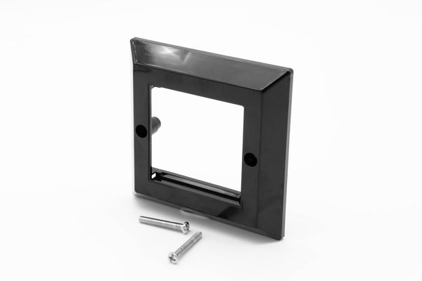 BEVELLED SINGLE GANG (2 SLOT) FACEPLATE FOR 2 X EURO MODULES - BLACK