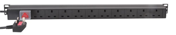 10 Way Vertically Mounted Rackmount IEC PDU - UK Sockets (PDU-10WS-V)