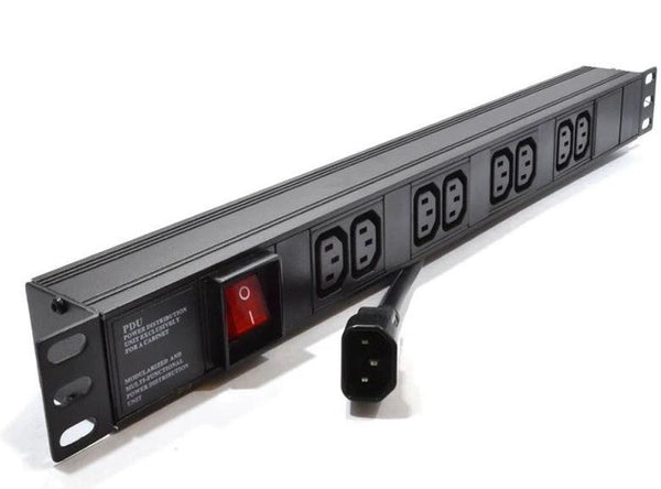 8 Way Horizontally Mounted Rackmount IEC 14 Plug PDU - IEC 13 Sockets (PDU-8WS-H-IEC-IEC)