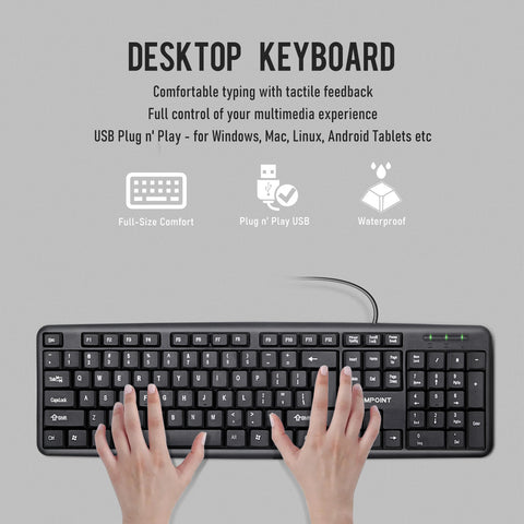 Full size Black Standard USB Keyboard