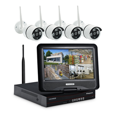 Complete 4-Channel Wireless LCD NVR & Weatherproof Camera Solution