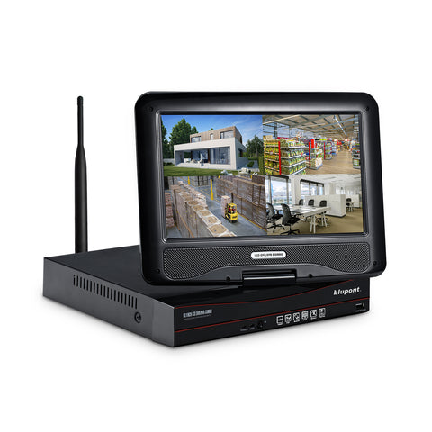 Complete 4-Channel Wireless LCD NVR & Weatherproof Camera Solution