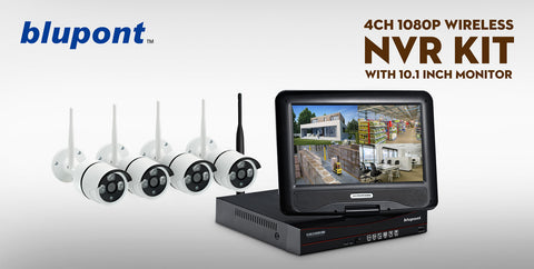 Complete 4-Channel Wireless LCD NVR & Weatherproof Camera Solution