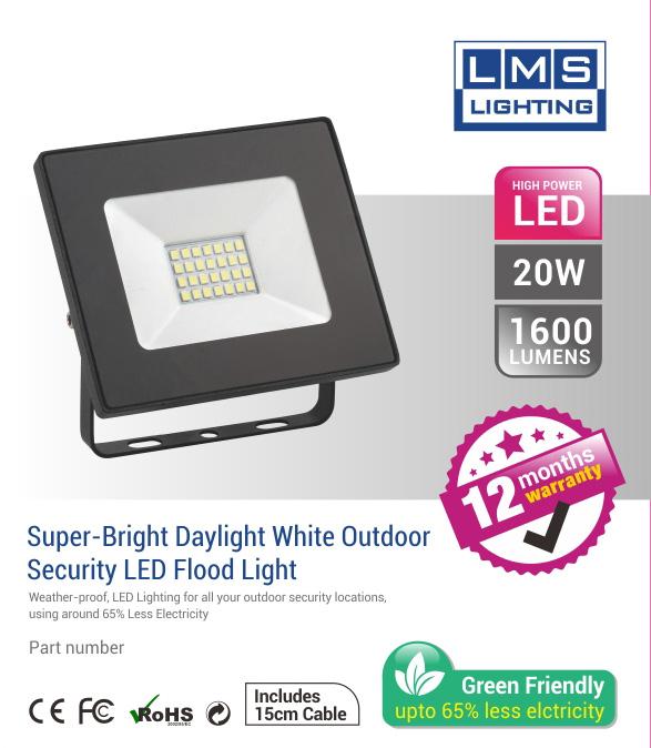 LED Floodlight 20W Outdoor Garden Security Flood Light 12V 220V