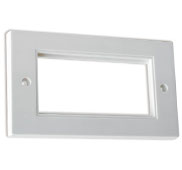 146mm x 86mm  double face plate - Flat - White (4 Slot)