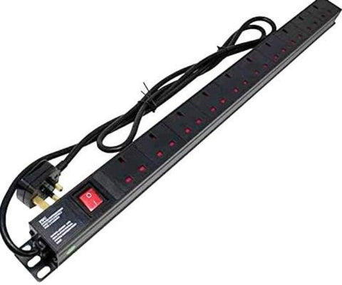 10 Way Vertically Mounted Rackmount IEC PDU - UK Sockets (PDU-10WS-V)