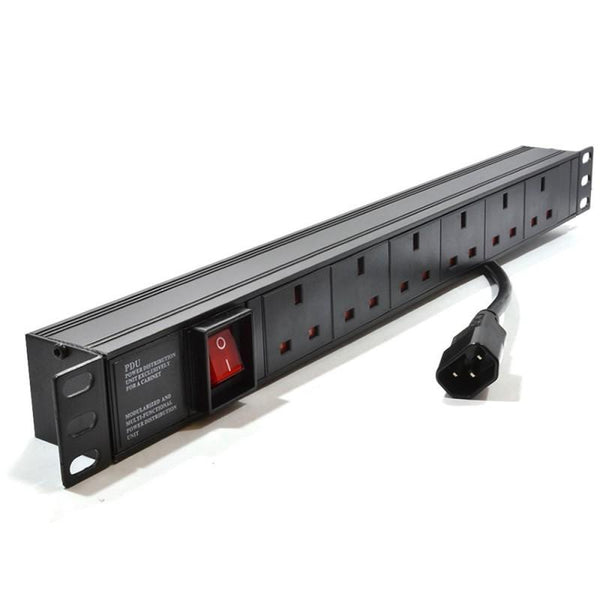 1U 6 Way Horizontal 10A switched PDU > IEC14 Plug