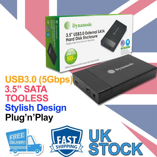 3.5" SATA USB 3.0 External Hard Drive Enclosure Caddy Case Computer HDD/SSD