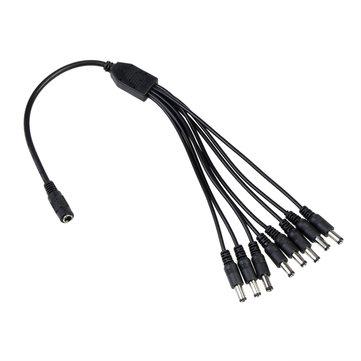 8-Way Splitter Extension Cable CCTV DC Power Adapter Lead for Security Cameras