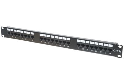 LMS DATA Cat5e Network RJ45 Patch Panel 24 Port 1U 19" (Dual Use) - Rack Sellers