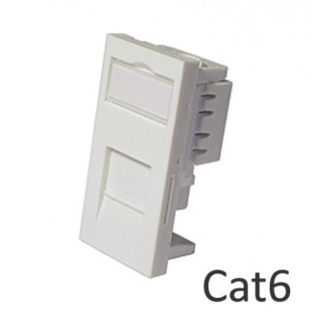 Low Profile RJ45 Network Module CAT6 - Shuttered - Rack Sellers