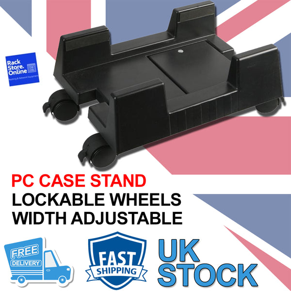 PC Case Desktop CPU Stand Holder Tower Rolling Lockable Wheels Width Adjustable