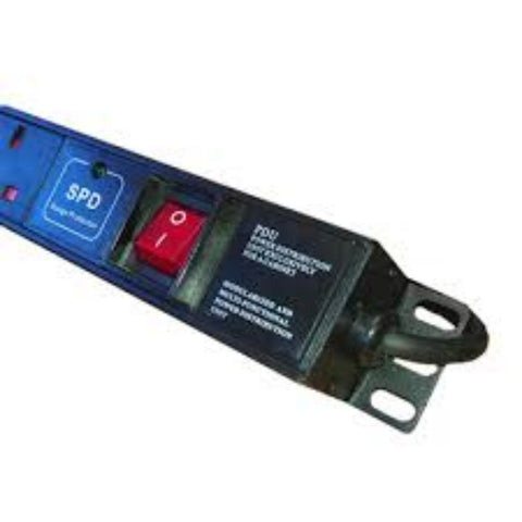 16 Way Vertically Mounted Surge Protected Rackmount PDU - UK Sockets (PDU-16WS-SP-1U)